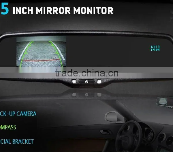 GERMID Rear View Mirror Auto Lcd Monitor With Parking Sensors and Digital Compass photo-5