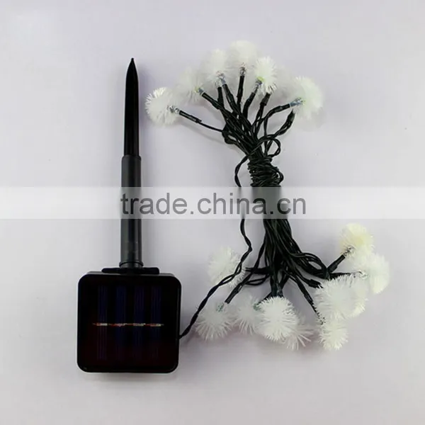 Christmas Rechargeable 30LED Plush Ball Solar Festival Lights photo-5