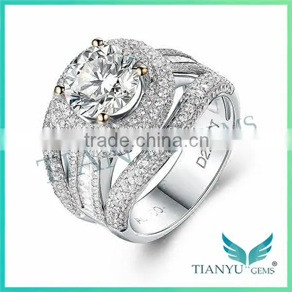 925 Sterling Sliver Lady's Engagement Ring Moissanite Diamond Wedding Ring photo-2