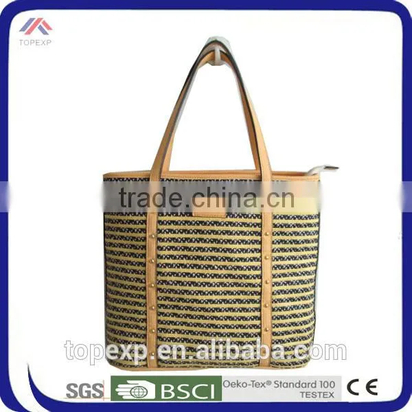 Leather Handles Straw Bag Summer For Adults photo-4