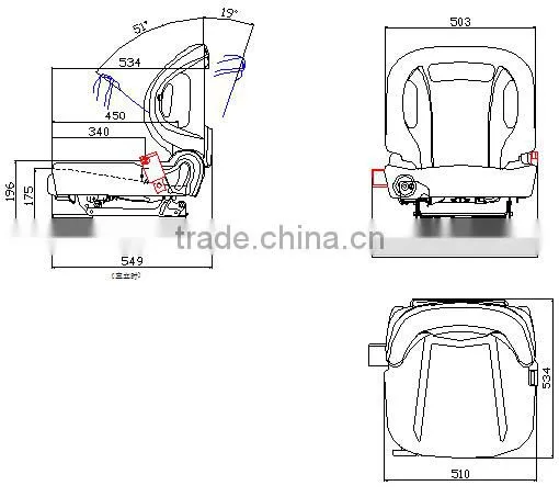 Luxury Forklift Parts Backrest Adjustable Toyota Forklift Seat With Suspension (YY50-2) photo-6