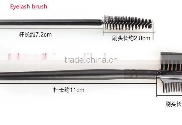 Black Handle Synthetic Fiber Brow Eyelash Brush and Comb photo-5