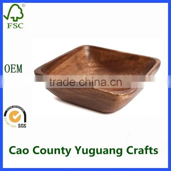 Square Snacks Salad Wooden Food Serving Bowls photo-3