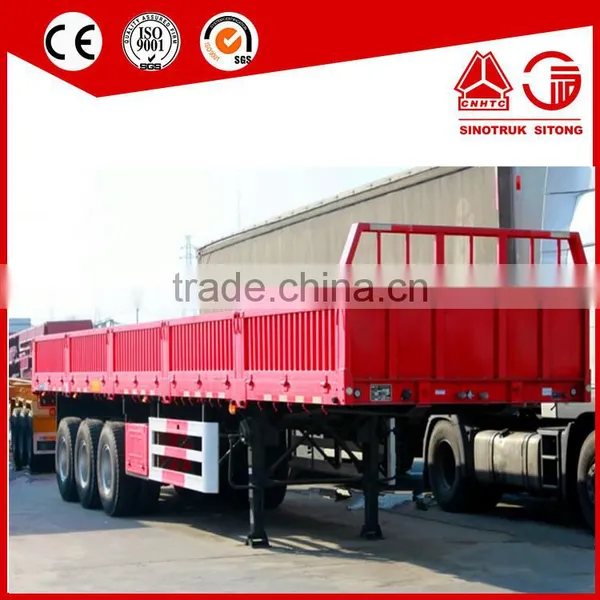 3 Axle Flatbed Side Wall Semi Truck Trailer and 6x4 Sinotruk Tractor Truck Trailer photo-4
