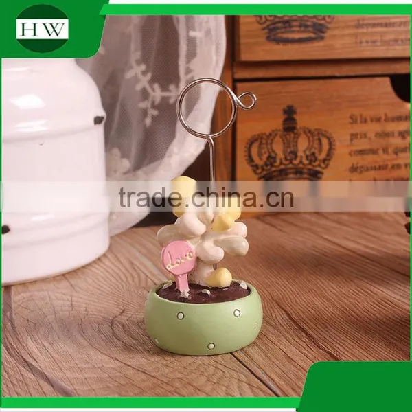 Cheap Mini Resin Cartoon Plant Pot Cactus Photo Name Business Card Holder photo-3