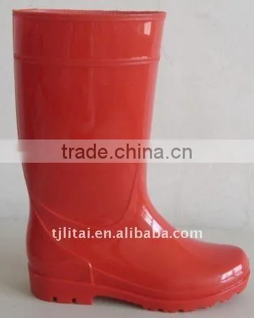 2015 NEW Transparent Waterproof PVC Rain Boots ,red Rain Boot photo-2