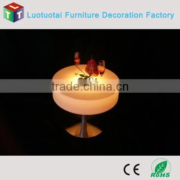 Plastic Illuminated Furniture Multicolor Change Led Round Bar Table photo-5