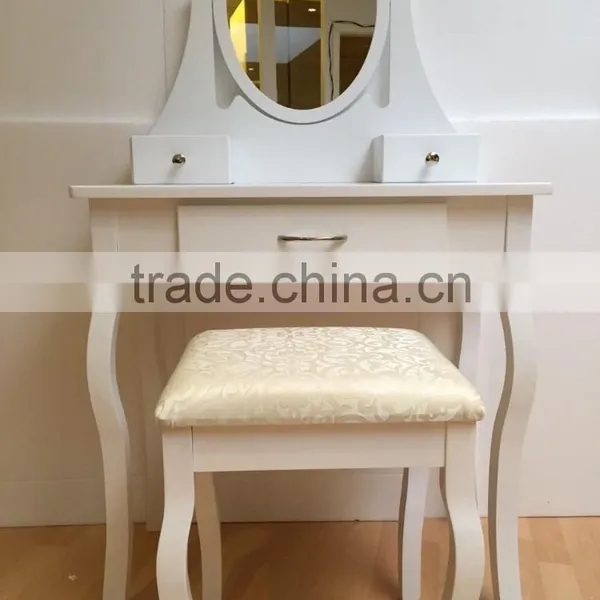 French Style Dressing Table With Stool and Mirror photo-6