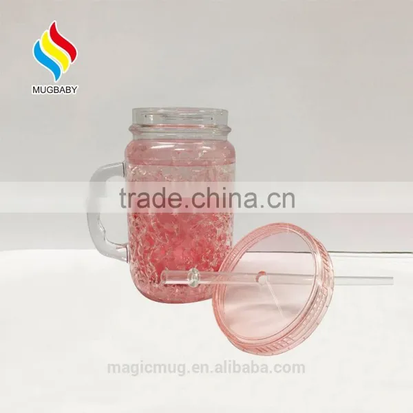Summer Promotion Double Wall Plastic Beer Tumbler Ice Mug With Handle photo-5