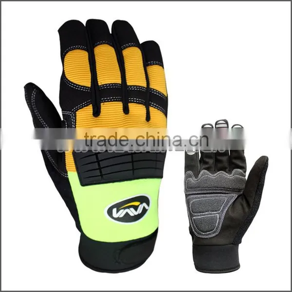TPR Impact Protective Slicone Anti Slip Neoprene Anti Vibration Mechanical Working Gloves photo-2