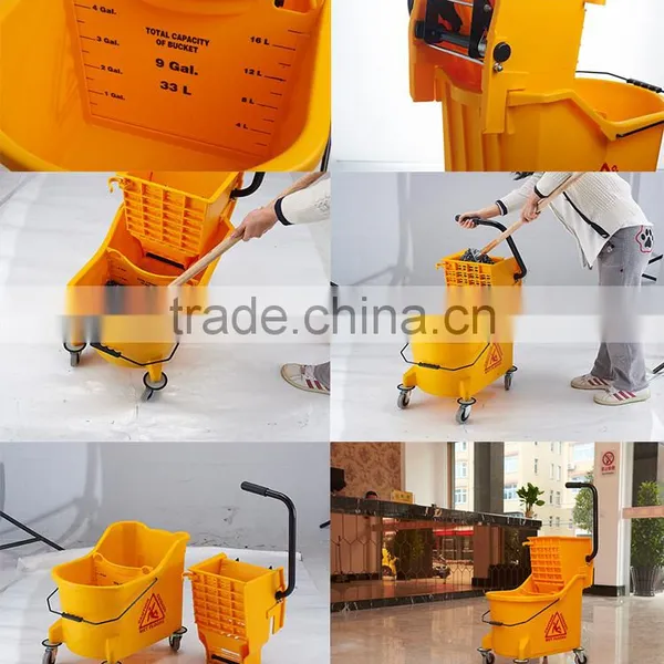 33L Hotel Heavy Duty Cleaning Wringer Mop Bucket photo-4