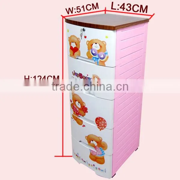 5 Layers Wooden Cover Plastic Baby Drawer photo-3