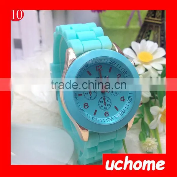 UCHOME Wholesale Latest Silicone Watch,High Quality Silicone Strap Geneva Watch,Hot Sell Woman Bracelet Watch photo-5