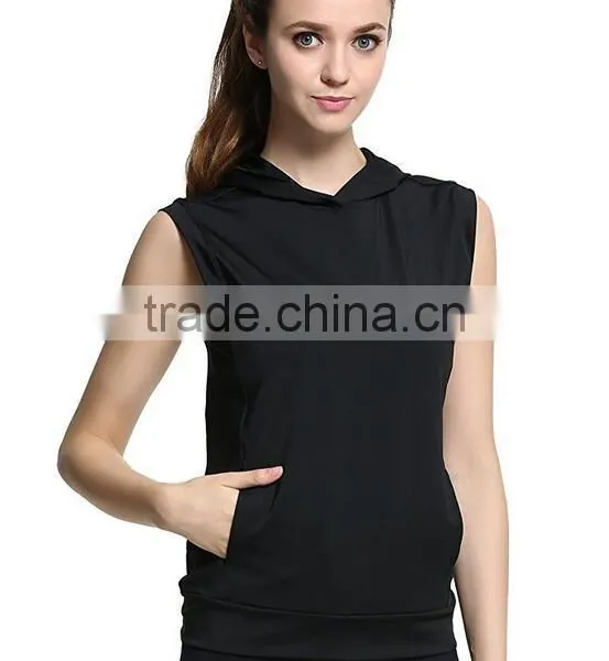 New Style Fashion Items High Quality Active Casual Workout Sleeveless Hoodie Sweatshirt For Womens Wholesale Clothing photo-5