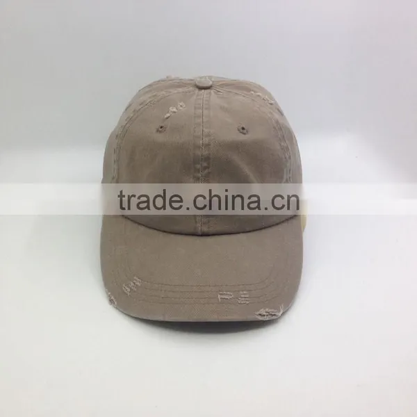 6 Panel Washed Distressed Dad Cap With Custom Logo photo-4