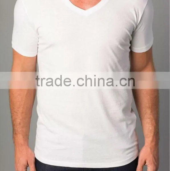 High Quality Men Short Sleeve Colour V-Neck T Shirt From VietNam