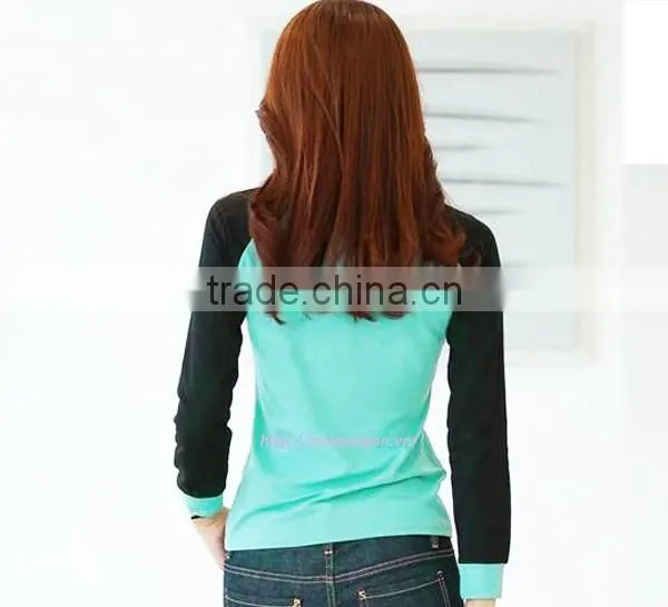 Women t - Shirt 3/4 Sleeve Raglan Baseball, 100% Cotton photo-2