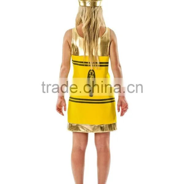 Women's Yellow Crayon Fancy Dress Costume photo-3