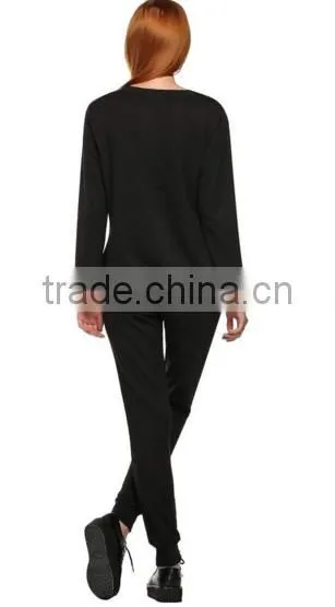 Women Printed Hoodie Pants Suit Two Piece Gtm Tracksuit Set With Fleece photo-2