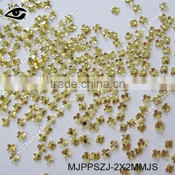 Small Size Nail Studs 2x2mm Gold Cross Studs for Nail Art Decorations photo-3