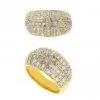 Full Round Zircons Micro Paved 925 Sterling Silver Jewelry Engagement and Wedding Rings