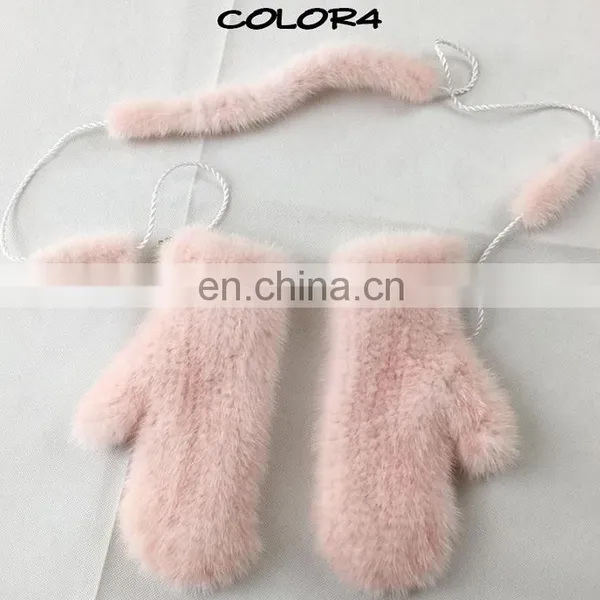 Winter Weaven Knitted Mink Fur Mittens Ladies Mittens Wholesale photo-5