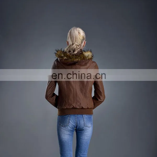 High Quality Jacket With Cap PU Leather Women Cool Beautiful Jacket photo-4