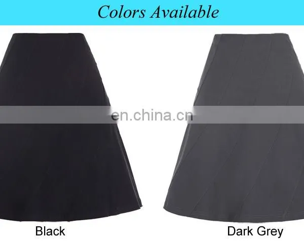Kate Kasin Multi Panel Scallop Seam High Stretchy Dark Grey A-Line Skirt KK000291-2 photo-5