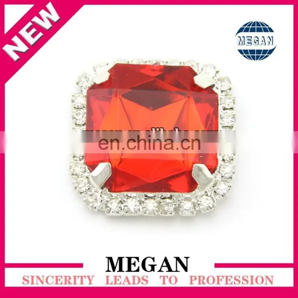 Silver Square Rhinestone Buttons For Hair Bow /Shoes Wedding Accessories Supplies photo-2