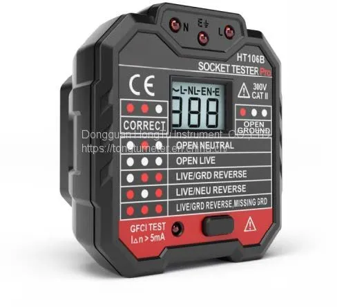 HT106D High Quality 110/230v EU plug socket tester socket tester RCD