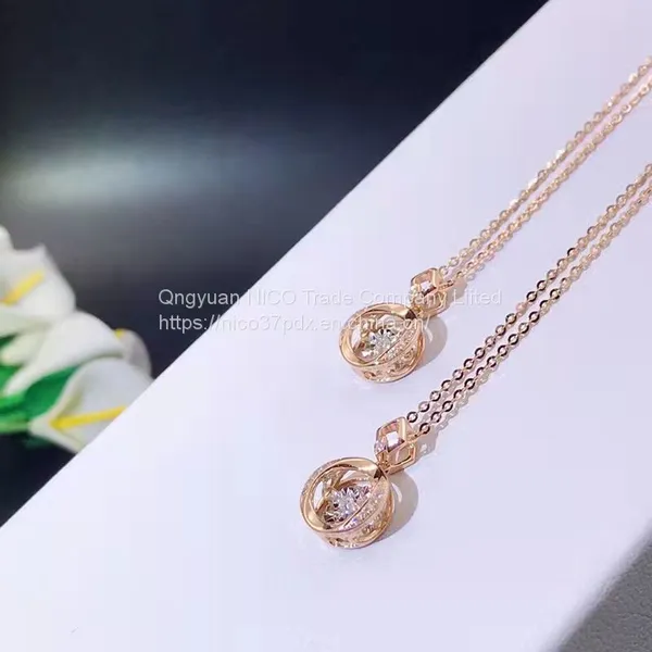 18K Rose Gold Bespoke Wedding Diamond Necklace Diamond Ring Bare Diamond Ring Jewelry Custom Diamond Pendant for Women photo-2