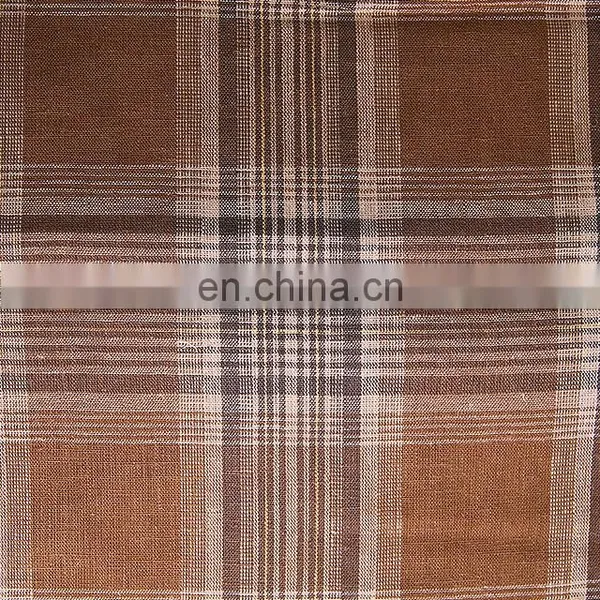 Direct Factory Cheap Price Yarn Dyed Fabric Linen Rayon Blend Plaid Fabric photo-2