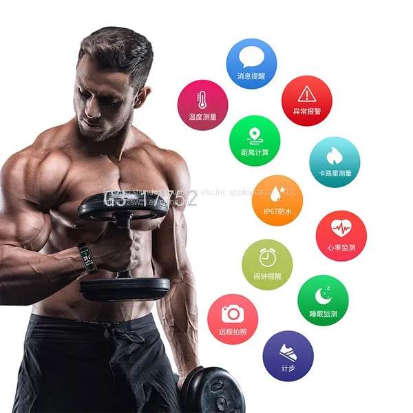 T4 Sports Smart Bracelet to Measure Body Temperature Heart Rate Blood Pressure Sleep Bracelet Waterproof Large Screen photo-2