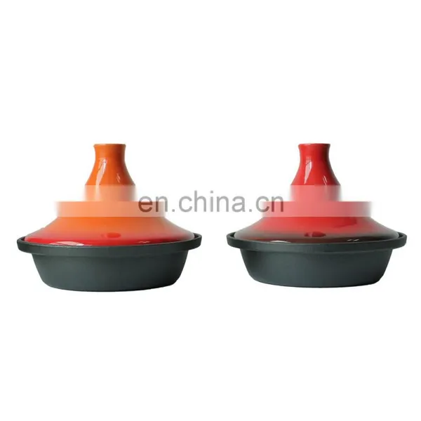 Moroccan Style Tajine Pot Matte Enameled Cast Iron Pot Cone-Shaped Ceramic Lid Tajine Pot photo-2