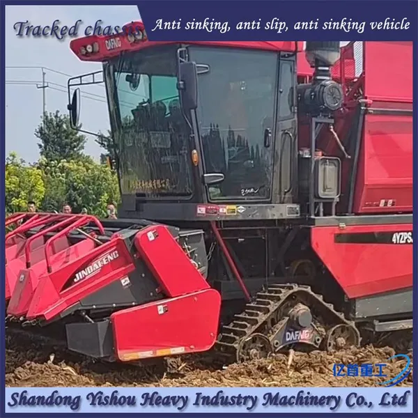 Corn Harvester Modified With Triangular Track Wheel Anti Sinking Half Chain Rail photo-3