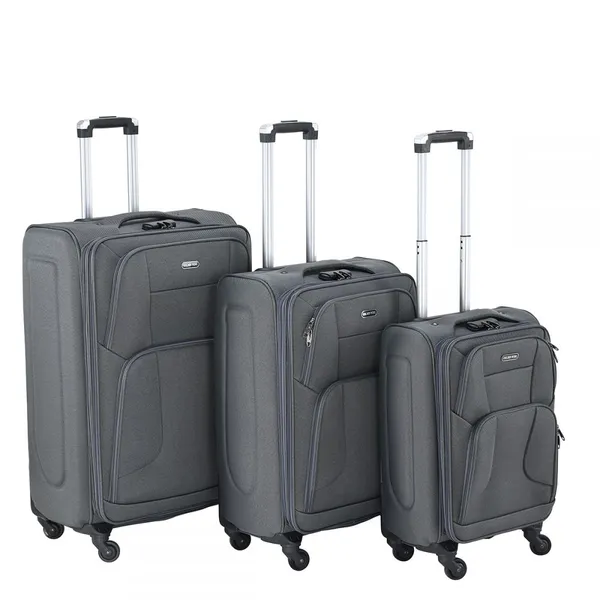 Red Polyester Fabric Trolley Luggage Polyester Suitcase Bags Spinner Wheel Suitcase China Pengteng Factory photo-4