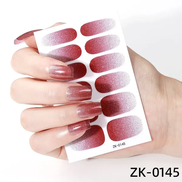 New Trend French Style Nail Polish Film Stickers Solid Color