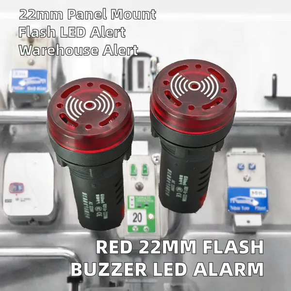 380V RED LED Alarm Indicator 22mm for Transformer and Switchgear Monitoring