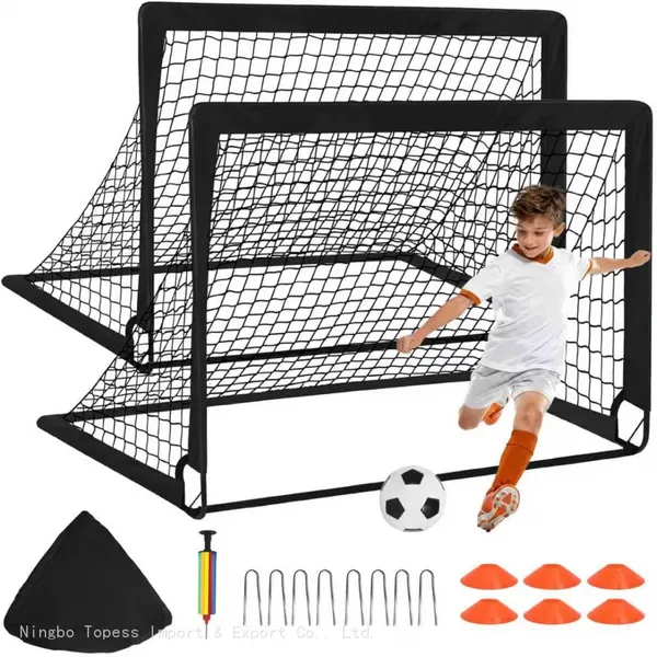 2 Pcs Kids Soccer Goals for Backyard Set, 4x3 FT Portable Soccer Goal Nets, Pop Up Mini Toddler Soccer Net TrainingOutdoor Games Gifts for Kids