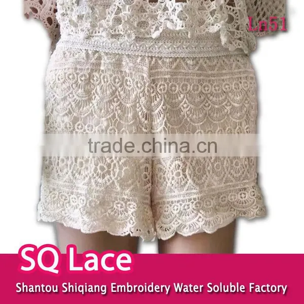 Cotton Shorts for Ladies/embroidery Lace Water Soluble Lace photo-1