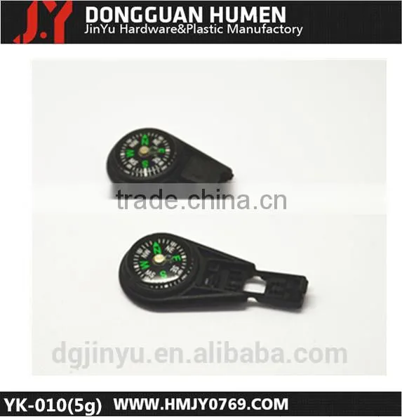 Jinyu high quality paracord compass/mini compass/plastic compass zipper pull