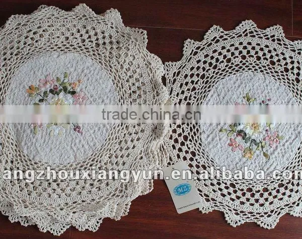 Large Luxury Crochet Tablecloth Rectangle Table Cover Embroidery