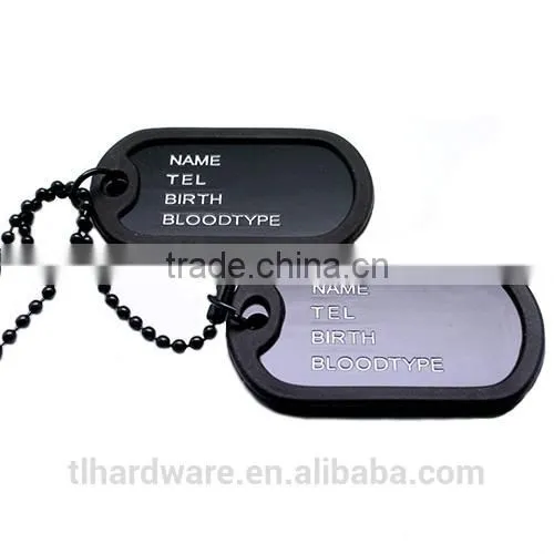 2016 New Unique Designer Mens Military Army Style Black 2 Dog Tags Chain Mens Pendant Necklace Jewelry Accessories Hot