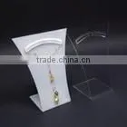 Porcelain White Acrylic Jewelry Display Stand,lucite Necklace Display Racks,perspex Countertop Display Stand photo-2