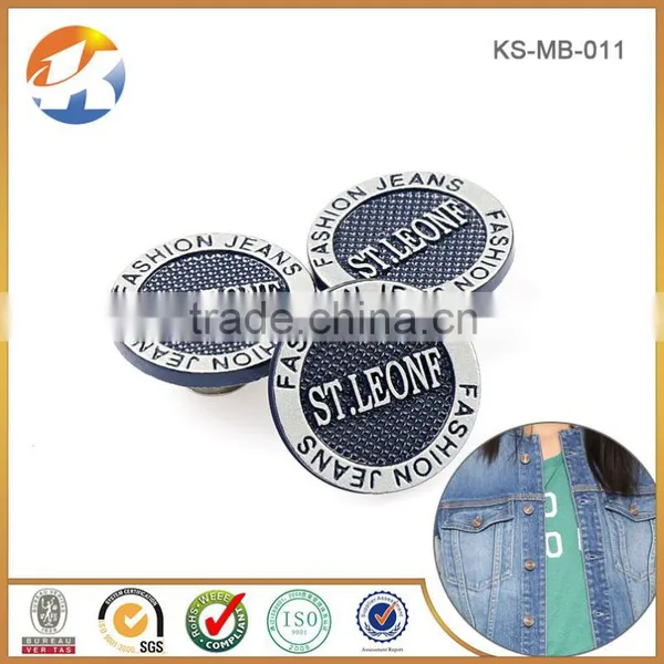 Dark Blue Flat Metal Shank Button photo-3