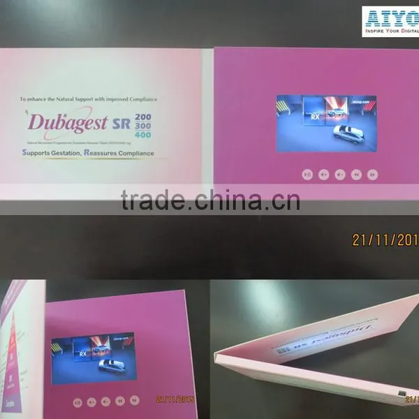 5 Inch LCD Advertising Video Card Booklet Tft Screen Video Greeting Card photo-2