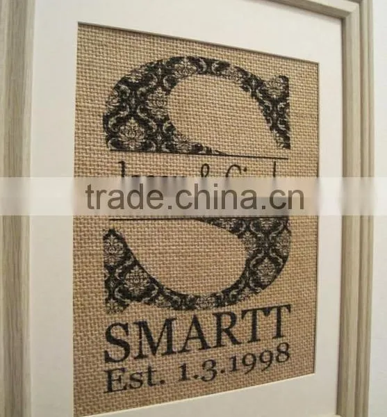 Personalized Monogram Burlap Blank Home and Garden Decoration Flag photo-2