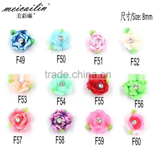 6mm Colorful Resin Flower Polymer Clay Fower for Nail Art Phone DIY Decoration photo-6