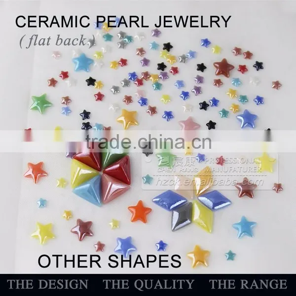 Ceramics Pearl 8*12mm Rhombus Flat Back Ceramic Rhinestone Factory Direct on Sales photo-3