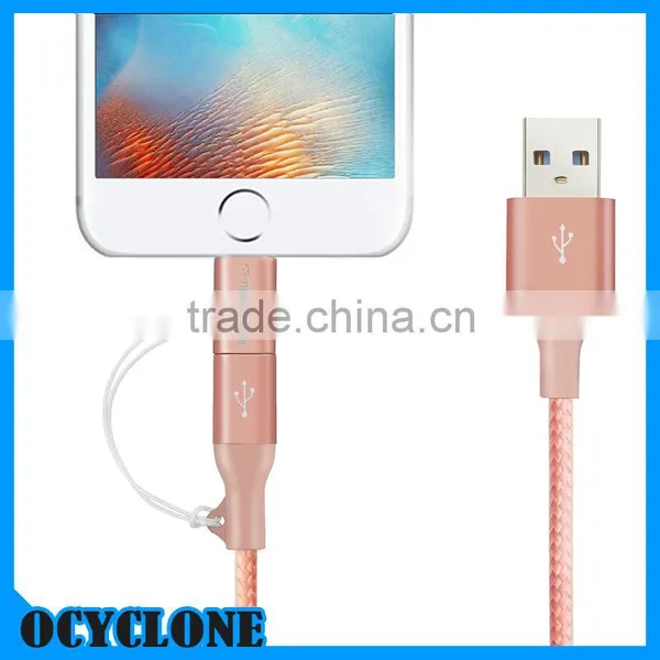 Brand New 2 in 1 MFI Certificated Data Cable Rose Pink photo-2